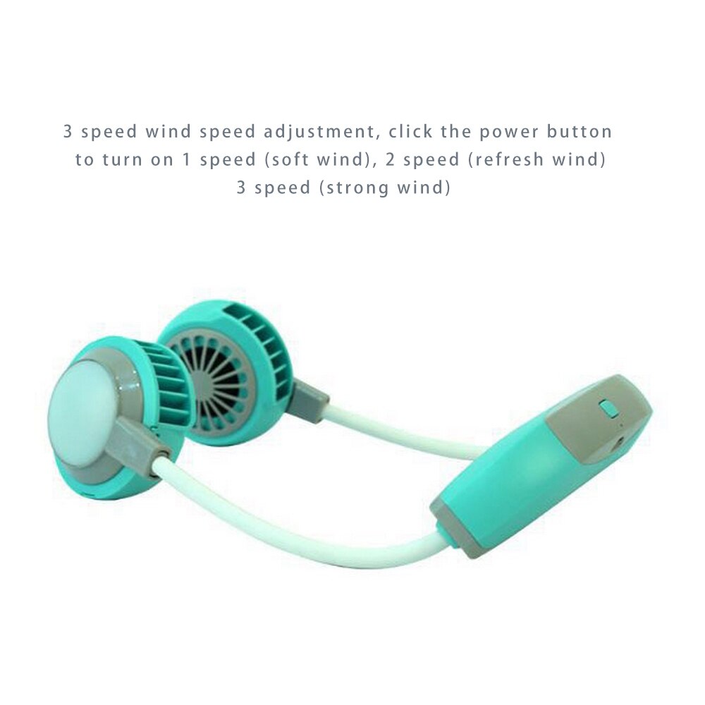 Dual Fan Mini Hanging Neck Fan - USB Rechargeable