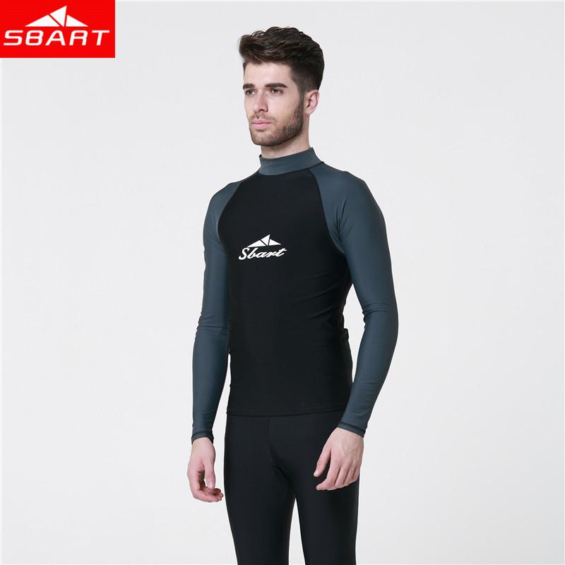 Men Snorkeling Windsurf Rashguard Wetsuit Surf UV Protection Swim Shirt Diving Tops Long Sleeve Swimsuit