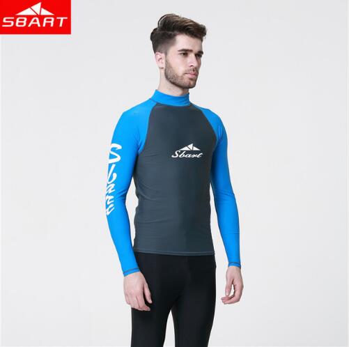 Men Snorkeling Windsurf Rashguard Wetsuit Surf UV Protection Swim Shirt Diving Tops Long Sleeve Swimsuit