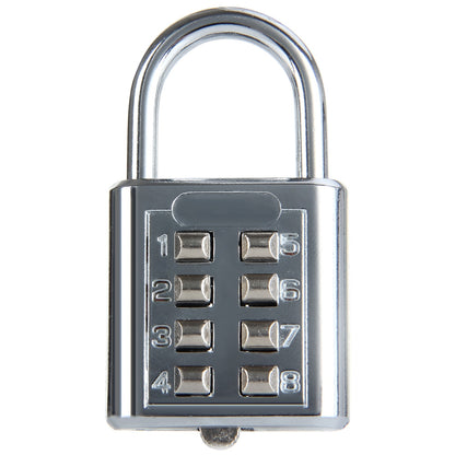 8 Button Resettable Combination Padlock for Travel Luggage