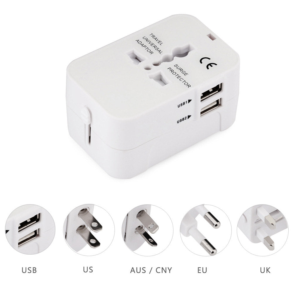 HHT202 International Power Travel Adapter Dual USB Port