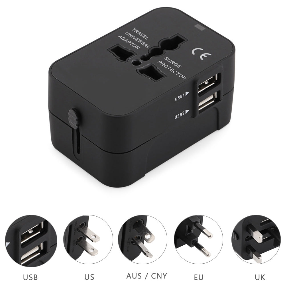 HHT202 International Power Travel Adapter Dual USB Port