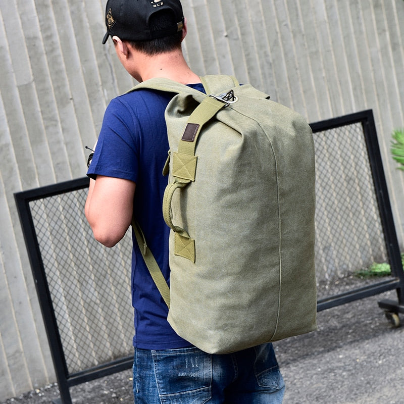 Large Capacity Rucksack Man Travel Bag Mountaineering Backpack Male Luggage Boys Canvas Bucket