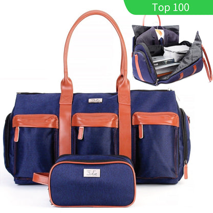 Travel Bags Waterproof Men's Leather Overnight Bags Hand Luggage Men Male Weekend Bag