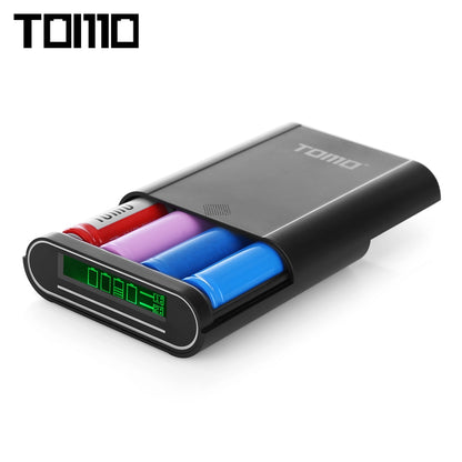 TOMO S4 DIY Smart Power Bank 4 x 18650 Li-ion Battery Type-C Micro USB 8 Pin Input Dual Output Charger