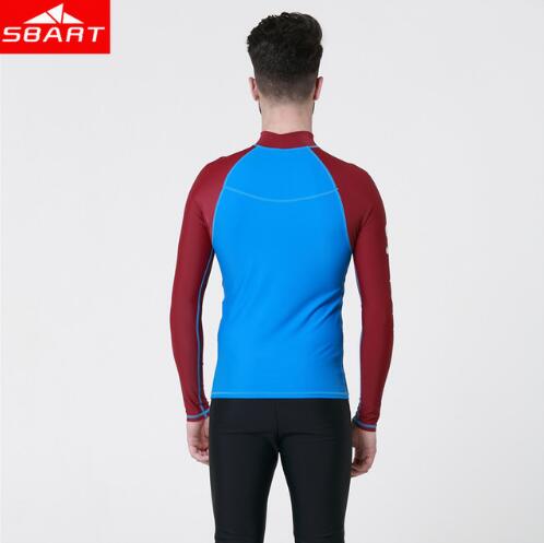 Men Snorkeling Windsurf Rashguard Wetsuit Surf UV Protection Swim Shirt Diving Tops Long Sleeve Swimsuit