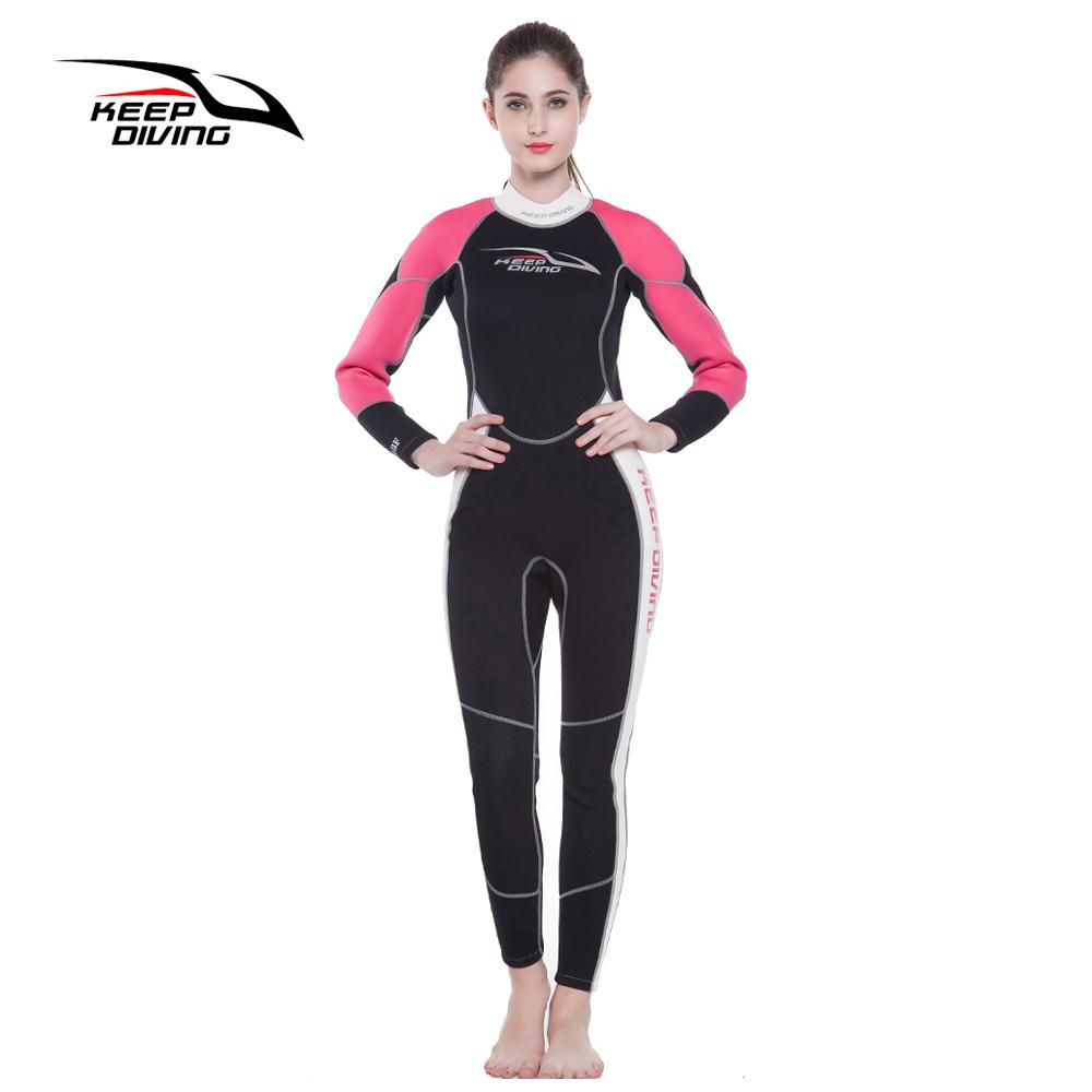 Women's 3MM Neoprene One-Piece Scuba Dive Wet Suit Winter Swim Surfing Snorkeling