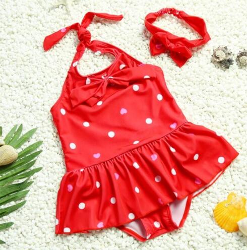 Children's Swimwear One Piece Solid Patchwork Bodysuit Children Beachwear Sports Swim Suit Bathing Suit