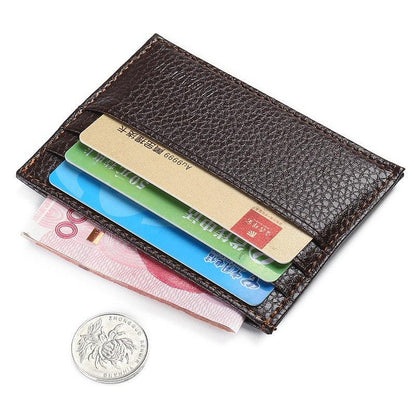 Credit Holder Card Fashion Vintage Retro Texture Mini ID Holders Business Credit Card Holder Leather Slim Bank Case Purse Wallet