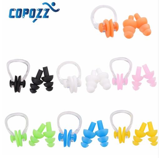 Soft Swim Waterproof Silicone Earplug Nose Clip Set Surf Swimming Pool Accessories