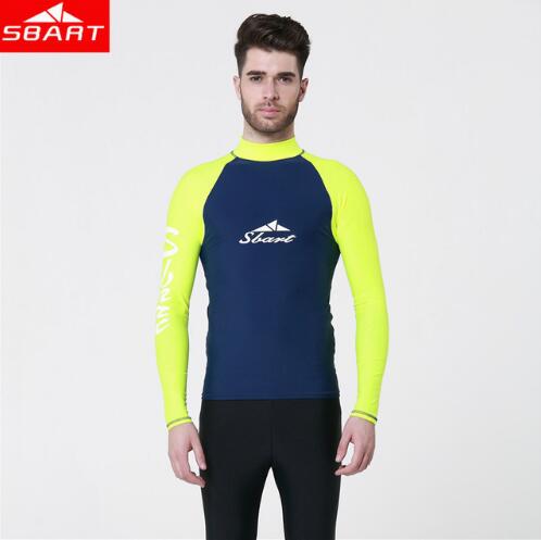 Men Snorkeling Windsurf Rashguard Wetsuit Surf UV Protection Swim Shirt Diving Tops Long Sleeve Swimsuit