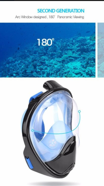 full-face snorkeling mask panorama anti-fog drain swimming snorkeling diving mask