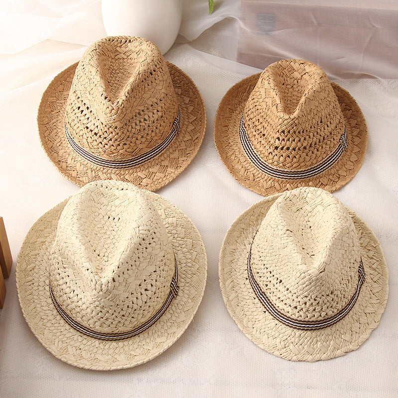 Summer Straw Hat For Women Weaving Sweet Retro Kid Sun Hat Beach Panama Parent-child Hat Chapeu Feminino Fedoras Girl Straw Hat