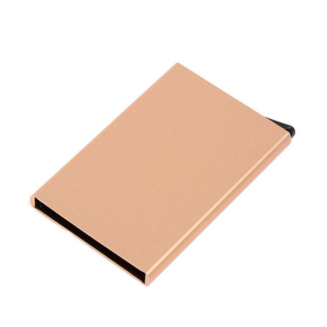 Anti Rfid Blocking Automatic Credit Card Holder Aluminum Metal Case To Protect Credit Cards Rfid Card Protection Bank Cardholder