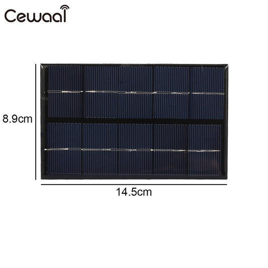 Cewaal USB Solar Panel 5W 5V Polysilicon USB Port Fast Charger Mobile Phone Portable Solar Generator